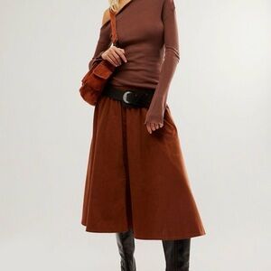 We the Free Raw Hide corduroy midi skirt NWT